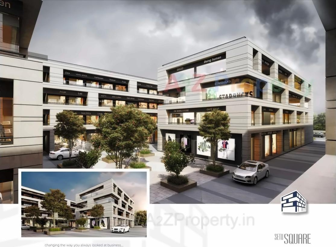 3D Elevation of real estate project Setu Square located at Chiloda, Gandhinagar, Gujarat
