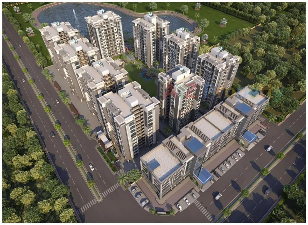 3D Elevation of real estate project Shaligram Lakeview located at Khoraj, Gandhinagar, Gujarat