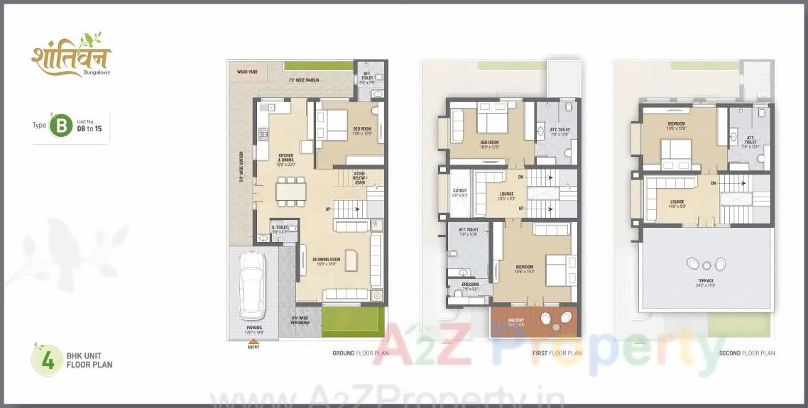 Layout of real estate project Shantivan Bunglows located at Adalaj, Gandhinagar, Gujarat