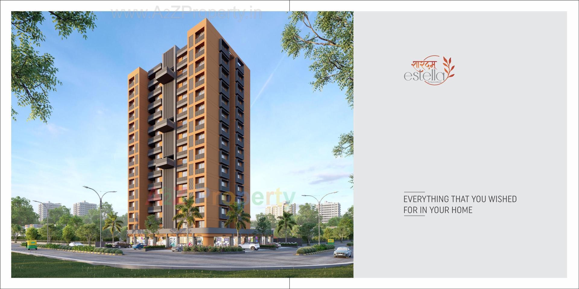 3D Elevation of real estate project Sharadam Estella located at Adalaj, Gandhinagar, Gujarat