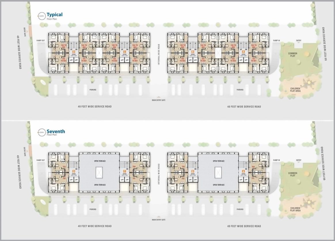 Layout of real estate project Sharda Apartments located at Randheja, Gandhinagar, Gujarat