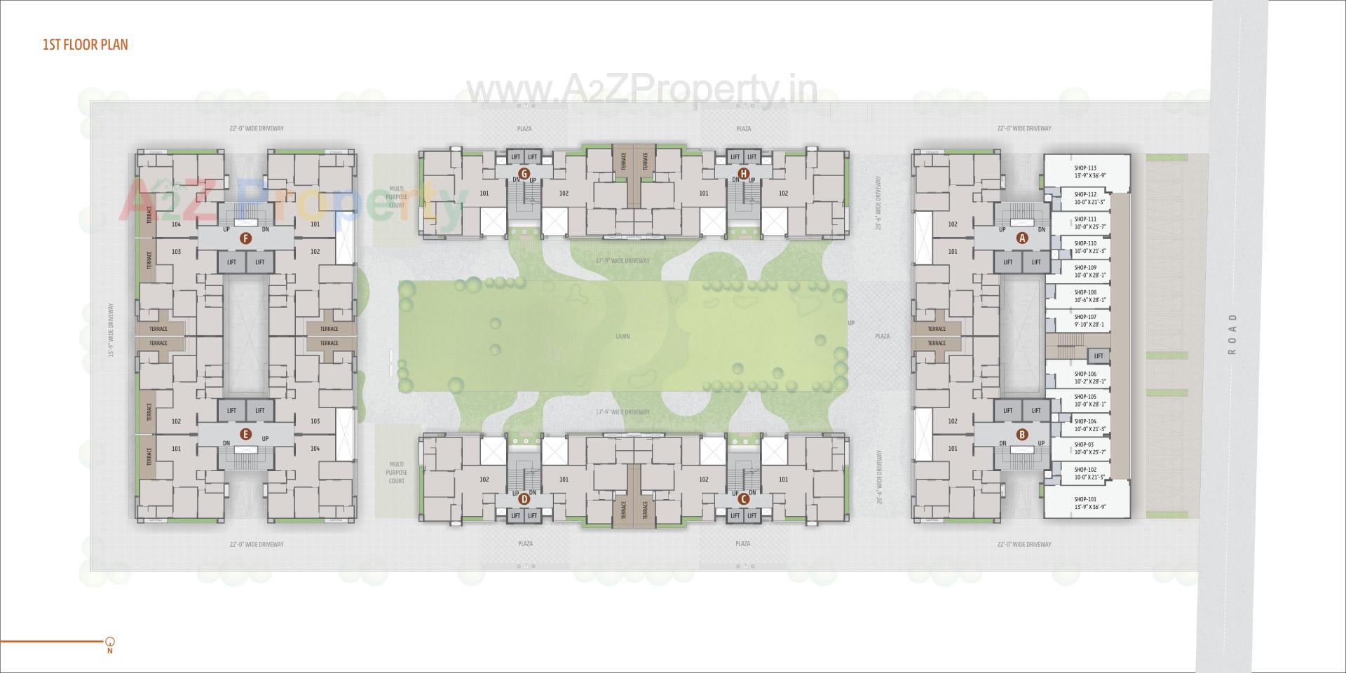 Layout of real estate project Sharnam Aayan located at Adalaj, Gandhinagar, Gujarat