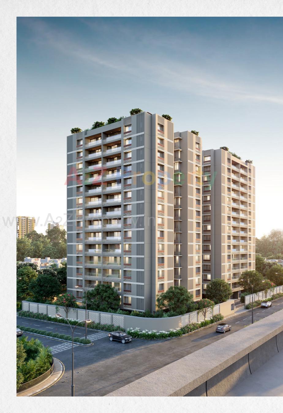 3D Elevation of real estate project Sharnam Platinum located at Koba, Gandhinagar, Gujarat