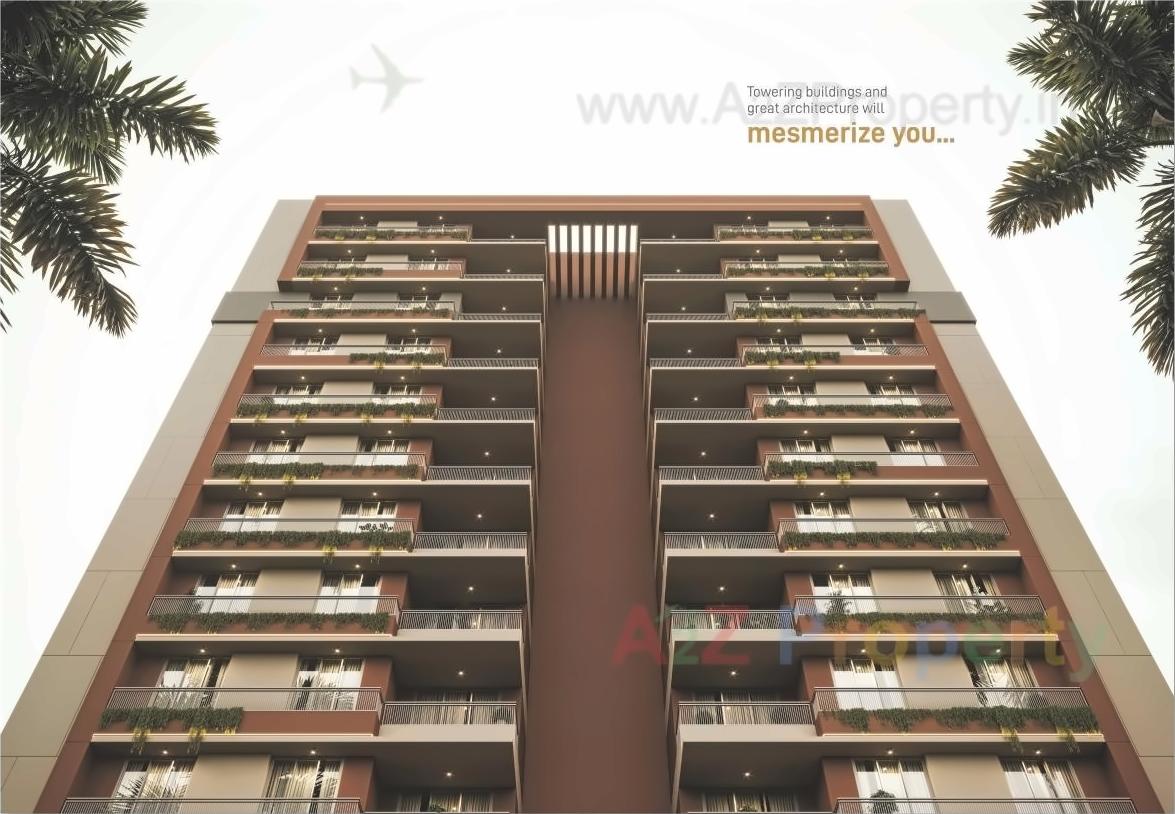 3D Elevation of real estate project Sharnam Sky View located at Kudasan, Gandhinagar, Gujarat