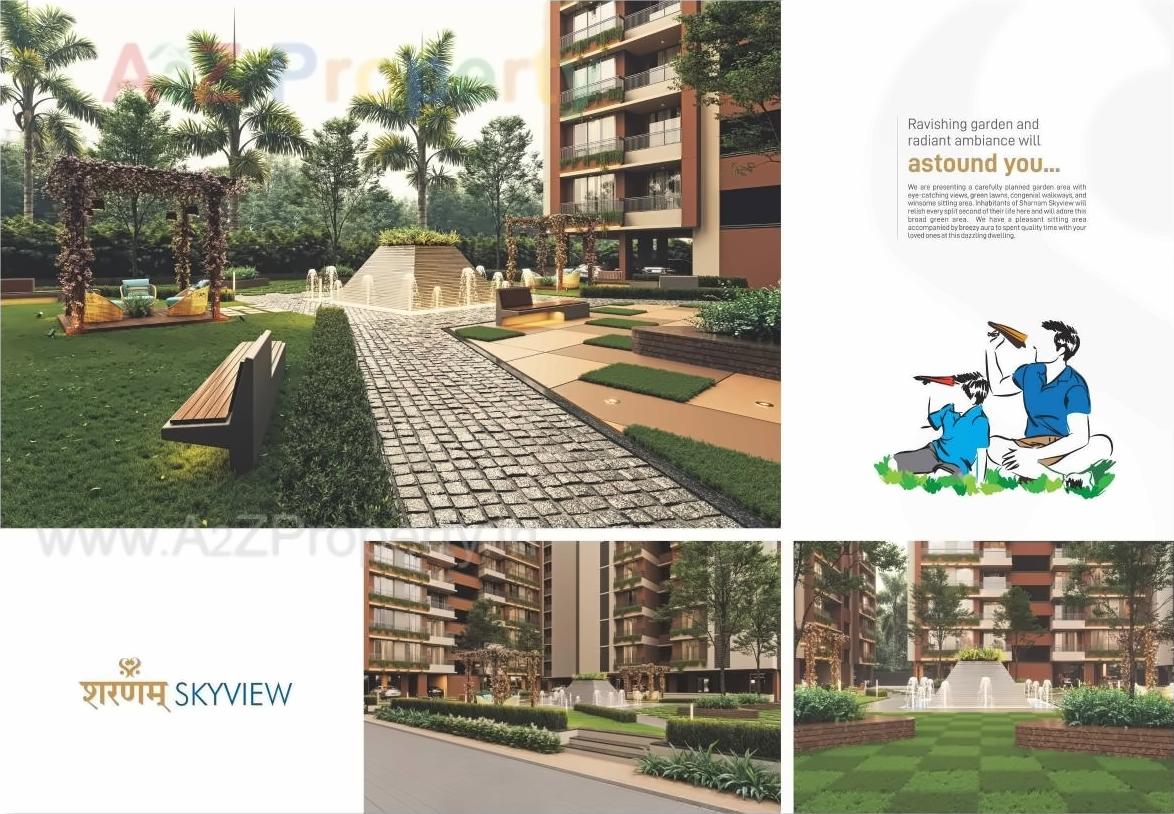 3D Elevation of real estate project Sharnam Sky View located at Kudasan, Gandhinagar, Gujarat