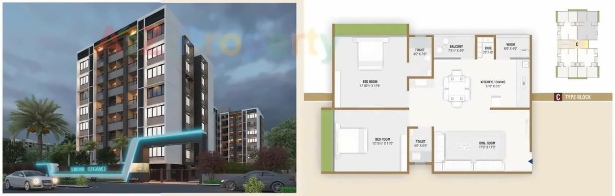 Layout of real estate project Shikhar Elegance located at Chiloda, Gandhinagar, Gujarat