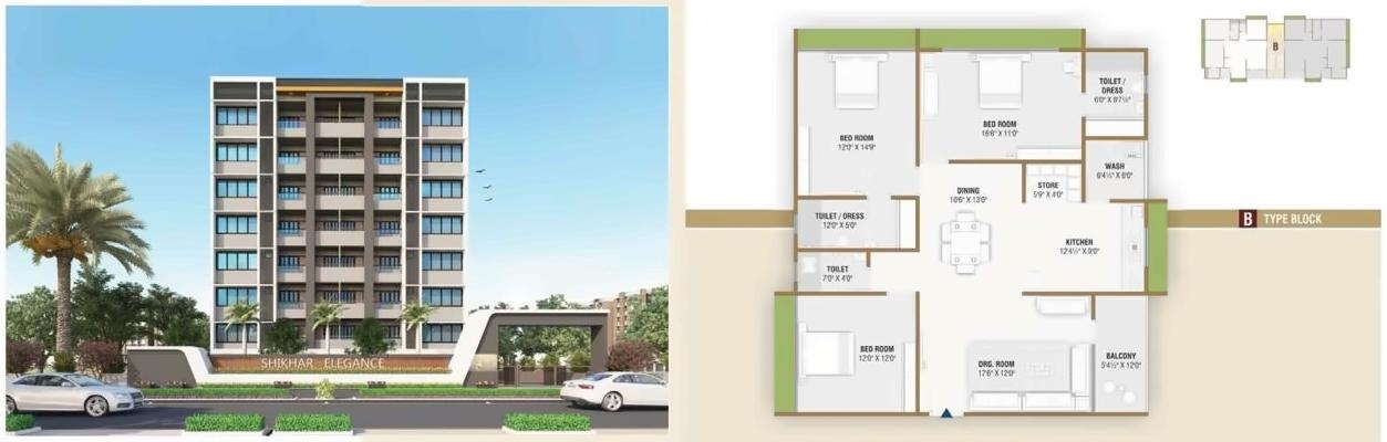 Layout of real estate project Shikhar Elegance located at Chiloda, Gandhinagar, Gujarat