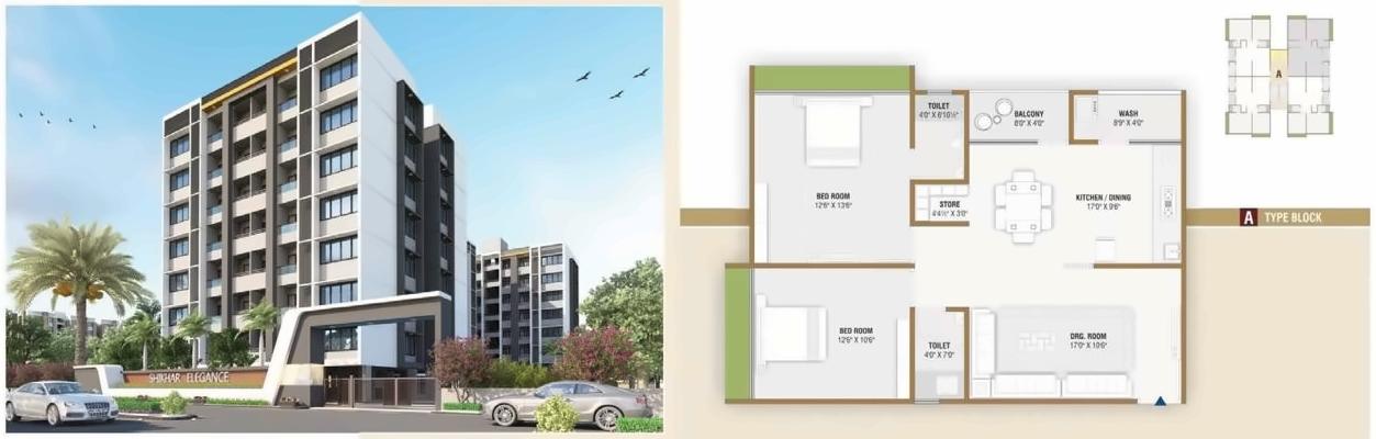 Layout of real estate project Shikhar Elegance located at Chiloda, Gandhinagar, Gujarat