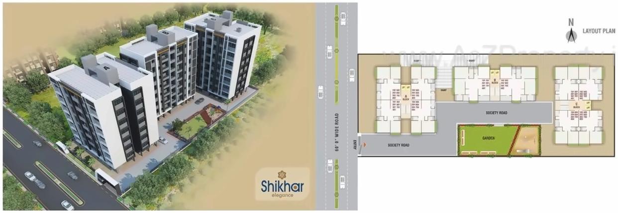 Layout of real estate project Shikhar Elegance located at Chiloda, Gandhinagar, Gujarat