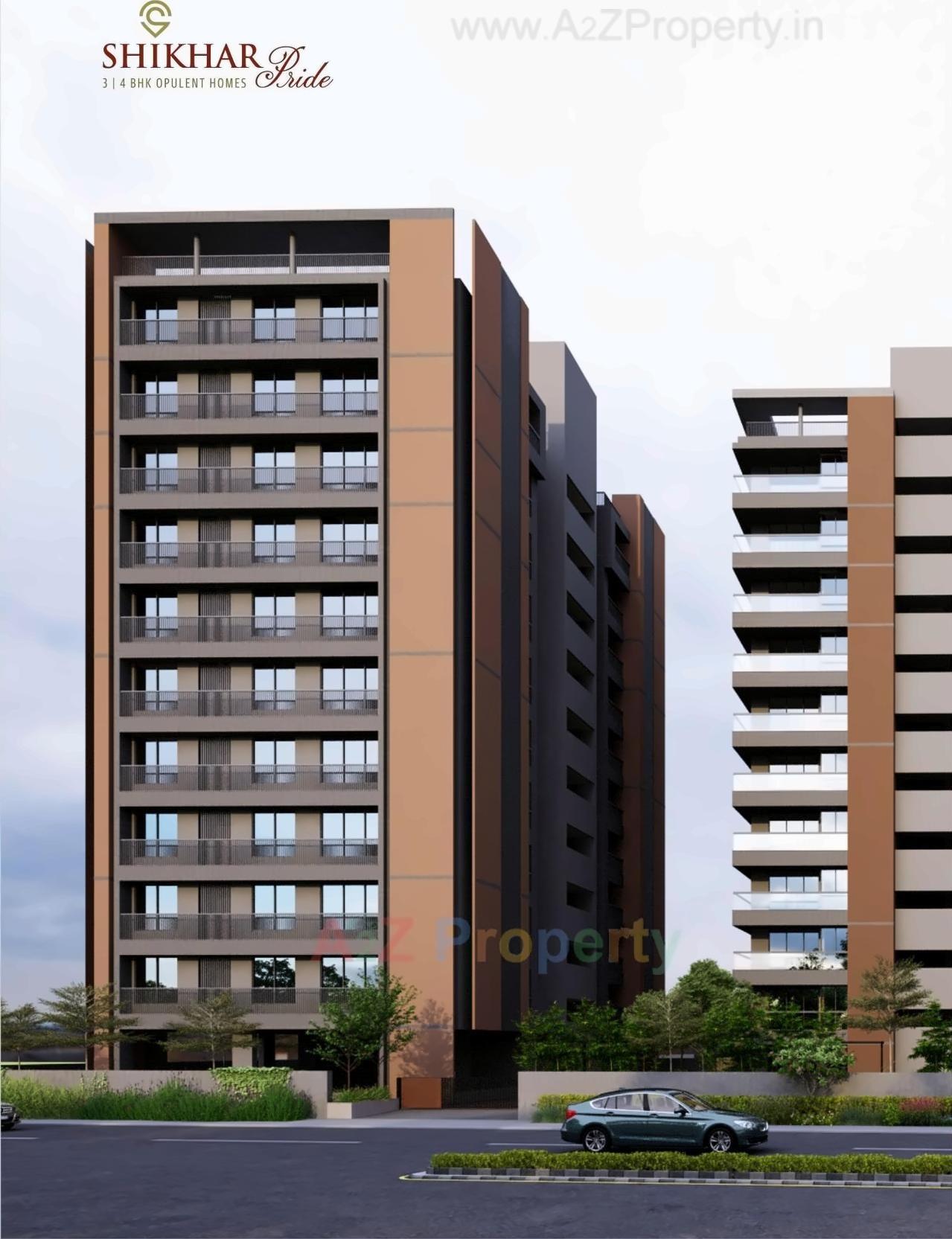 3D Elevation of real estate project Shikhar Pride located at Gandhinagar, Gandhinagar, Gujarat