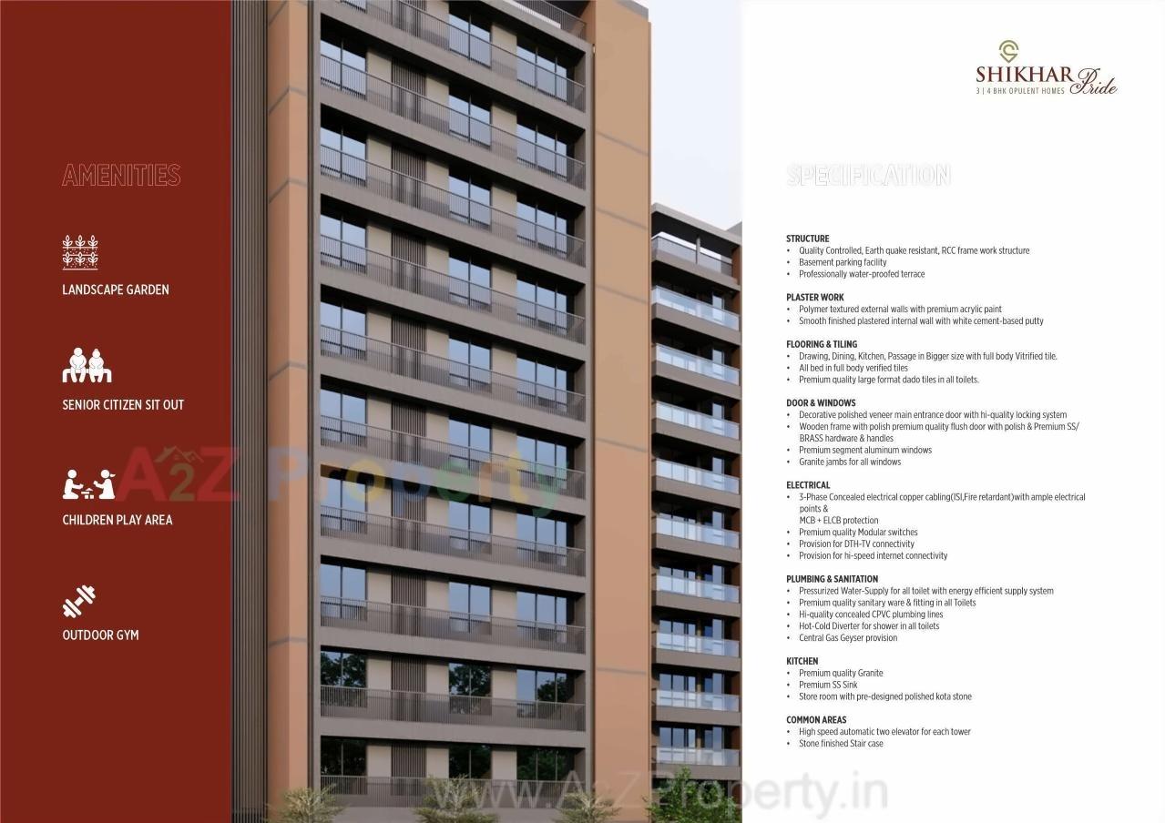 3D Elevation of real estate project Shikhar Pride located at Gandhinagar, Gandhinagar, Gujarat