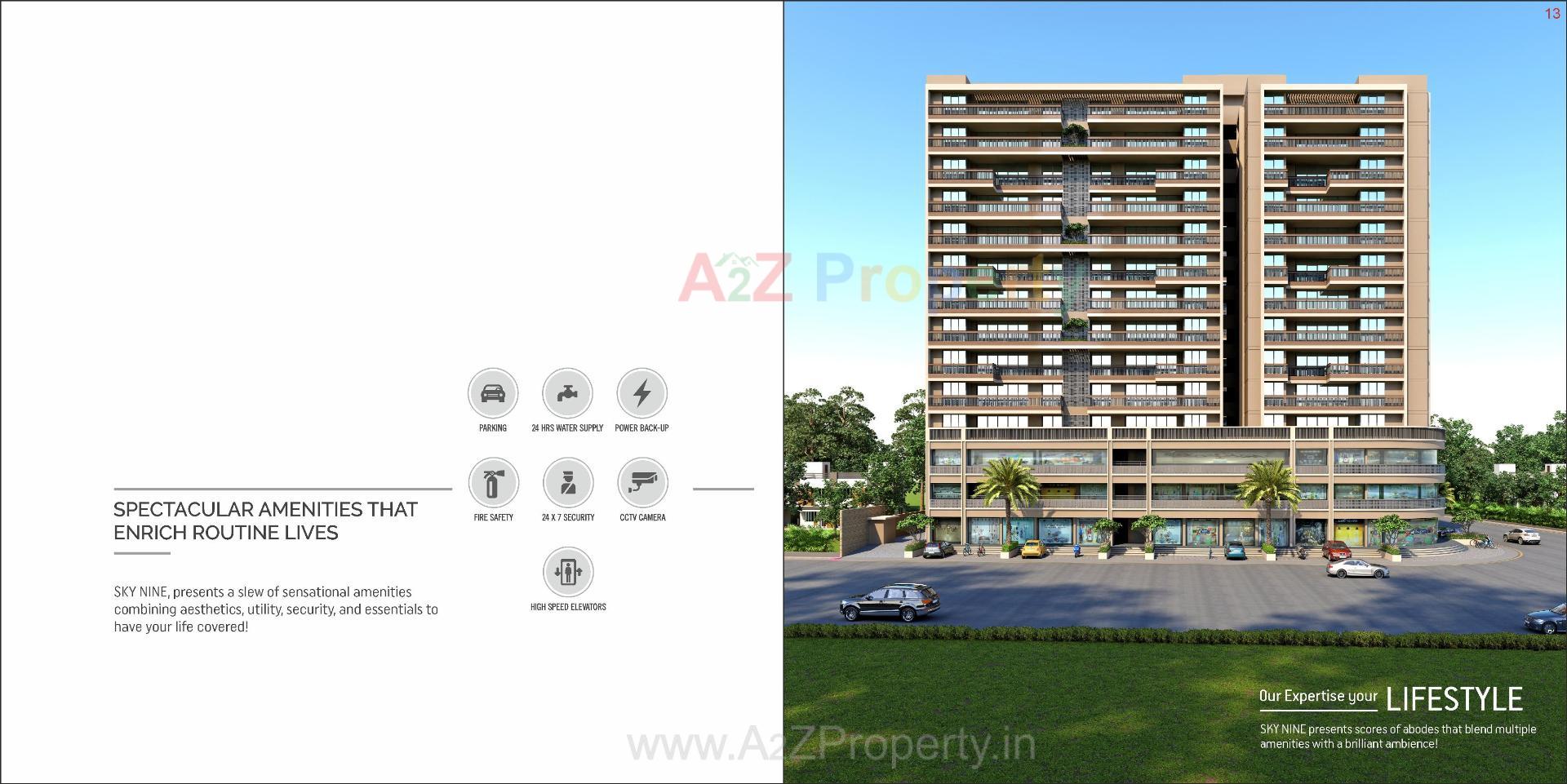 3D Elevation of real estate project Shikshapatri Sky Nine located at Gandhinagar, Gandhinagar, Gujarat