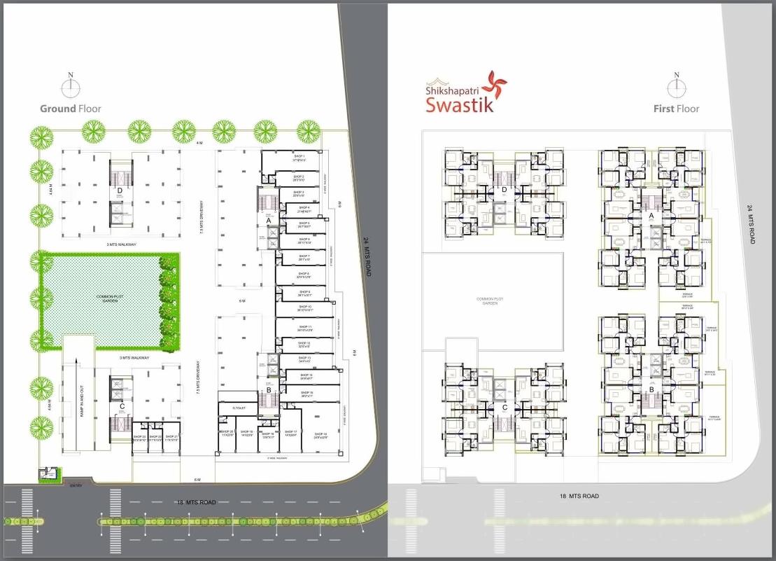 Layout of real estate project Shikshapatri Swastik located at Sargasan, Gandhinagar, Gujarat