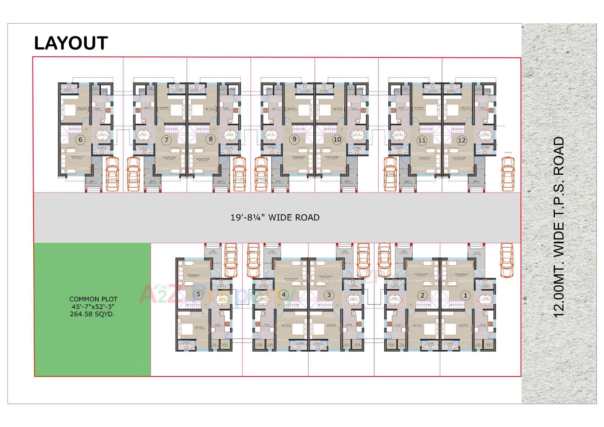 Layout of real estate project Shilp Bungalows located at Kalol, Gandhinagar, Gujarat