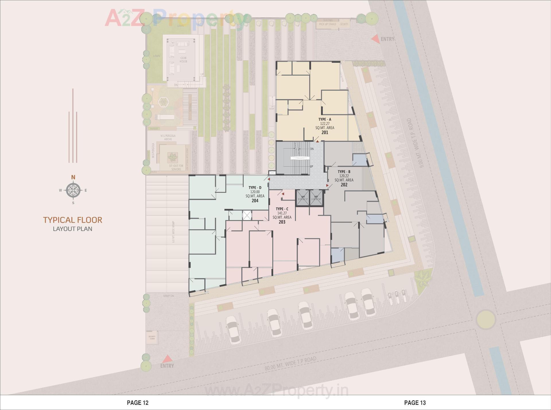 Layout of real estate project Shiv Kabir Heights located at Kudasan, Gandhinagar, Gujarat