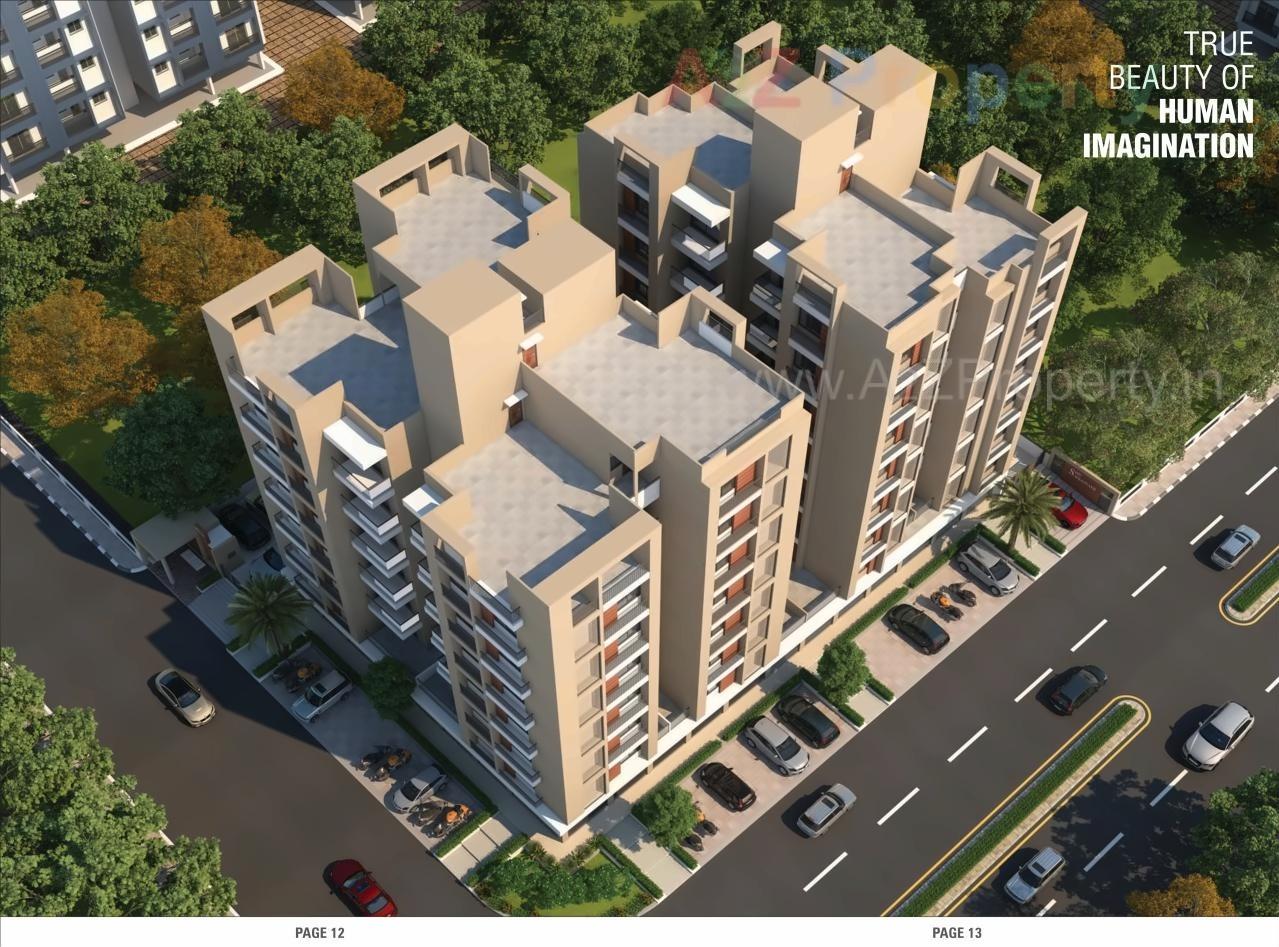 3D Elevation of real estate project Shiv Sahajanand located at Sargasan, Gandhinagar, Gujarat