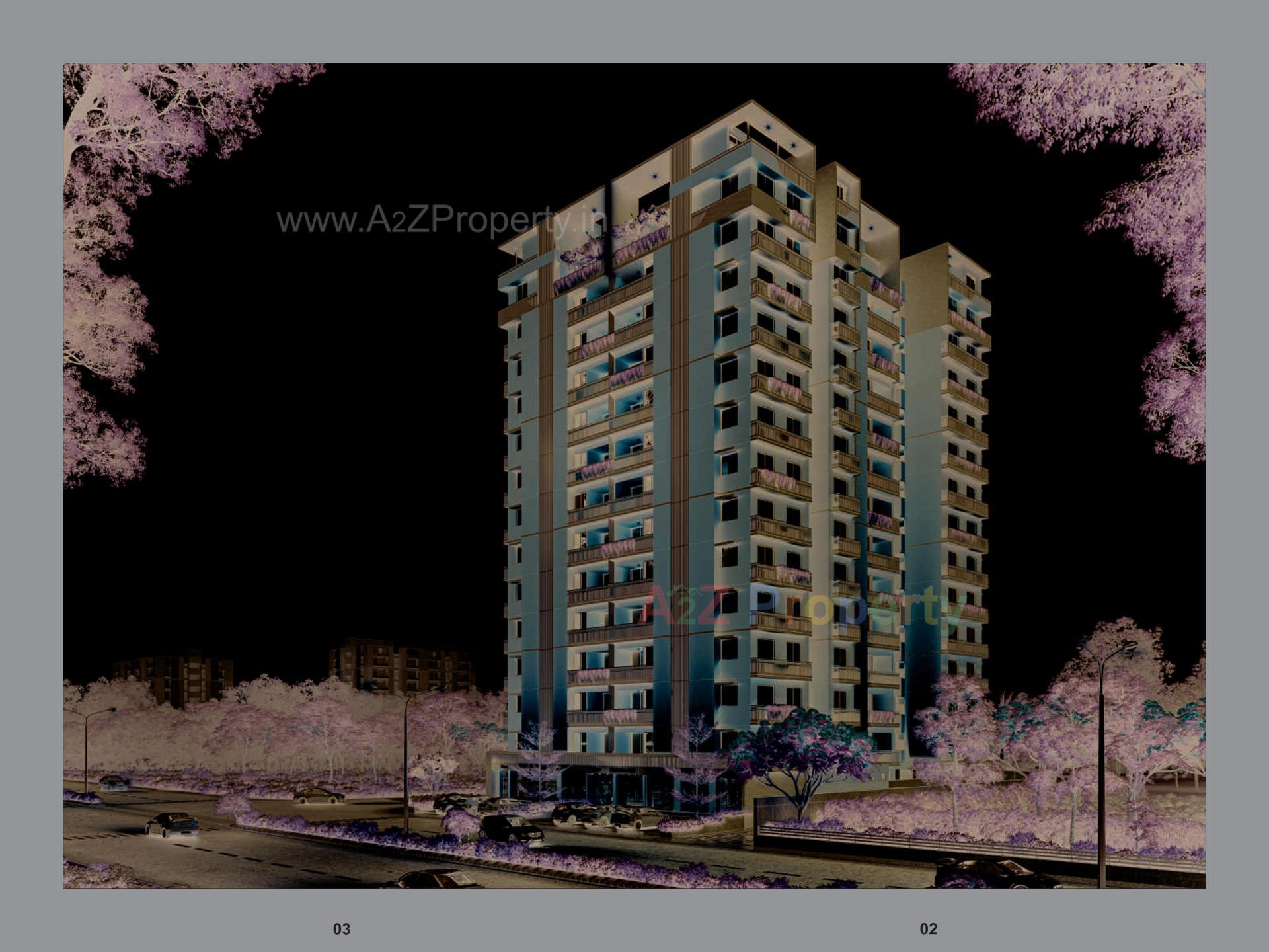 3D Elevation of real estate project Shivaay Satva located at Zundal, Gandhinagar, Gujarat