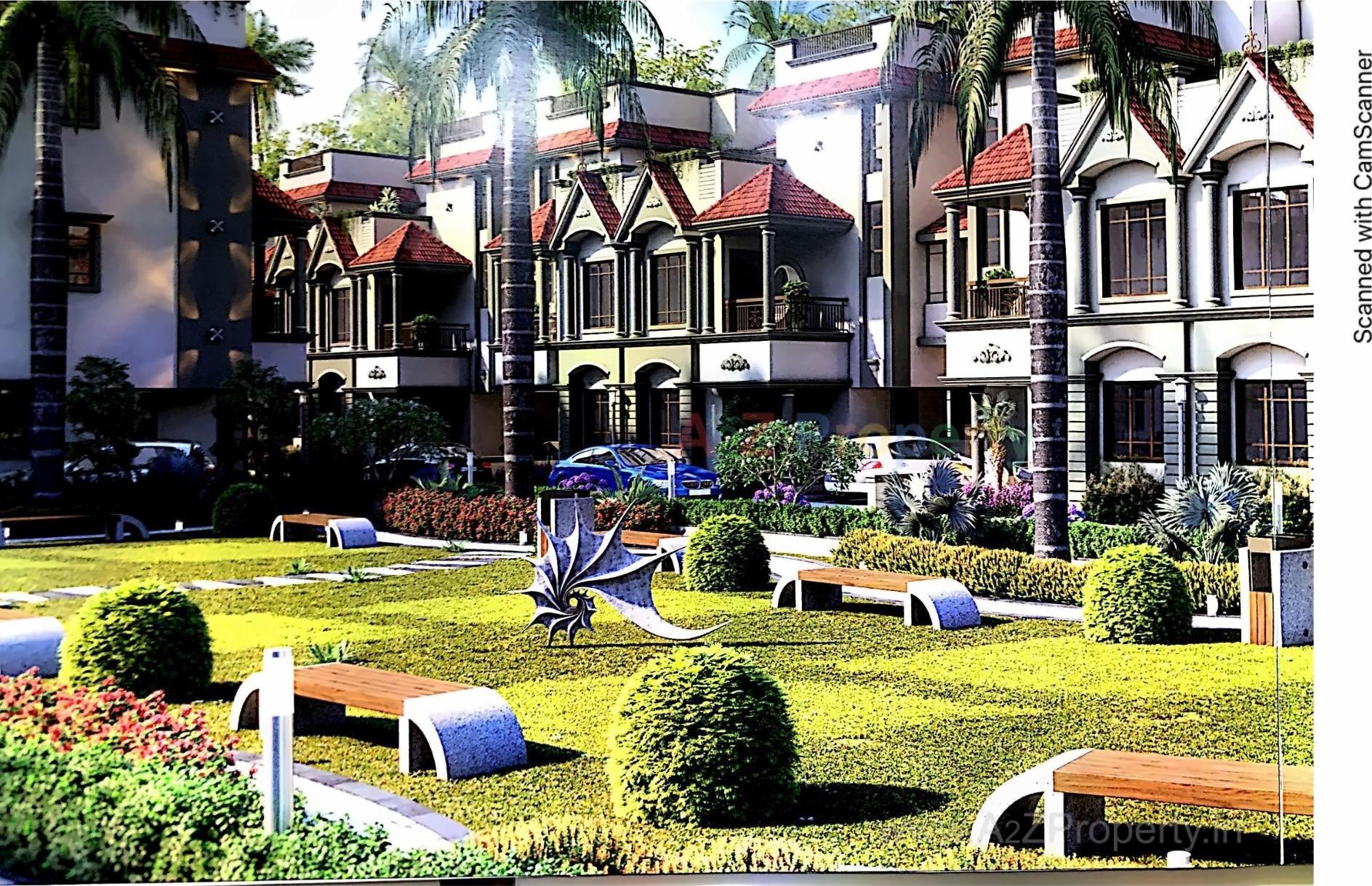 3D Elevation of real estate project Shivalay Bunglows located at Dahegam, Gandhinagar, Gujarat