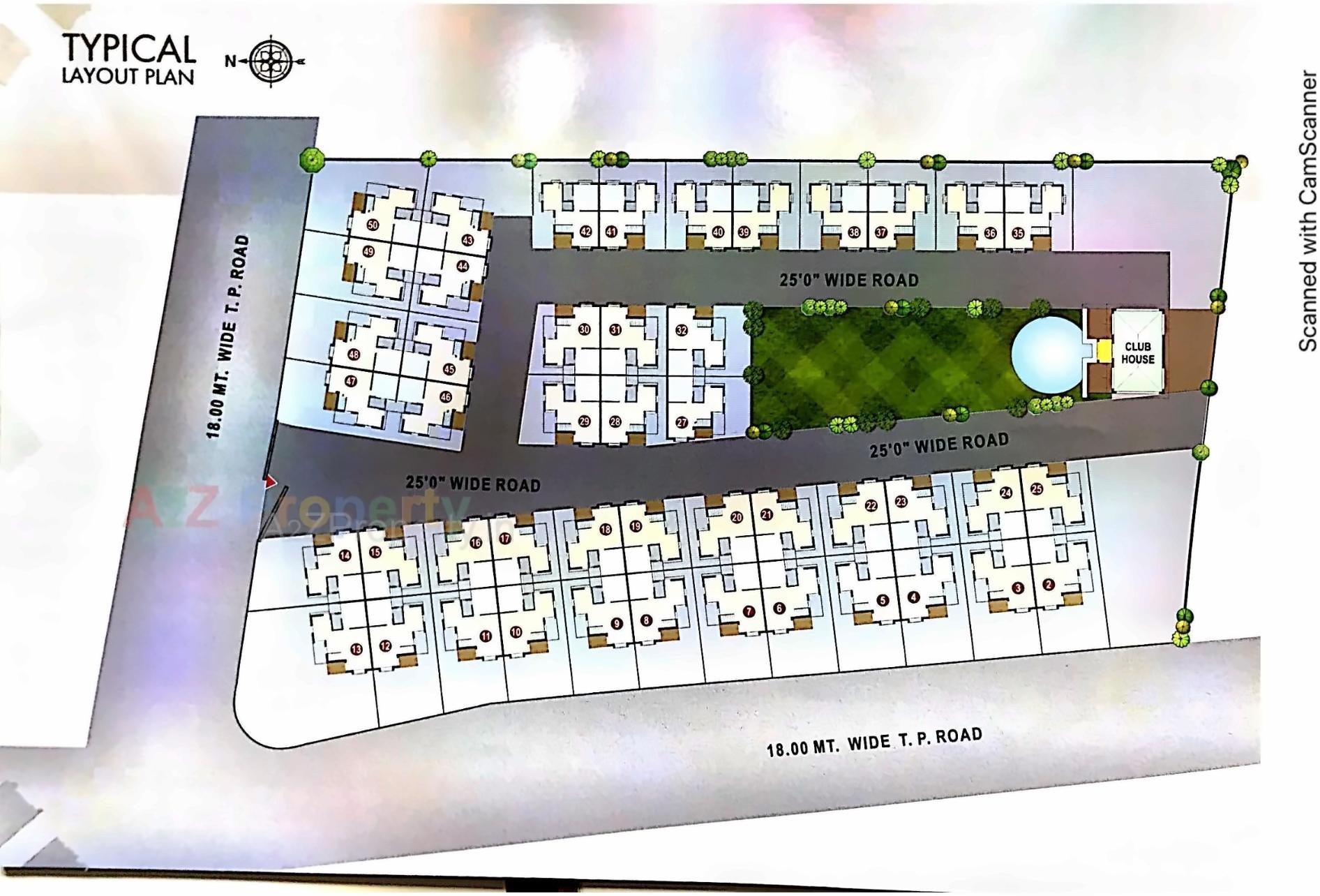Layout of real estate project Shivalay Bunglows located at Dahegam, Gandhinagar, Gujarat