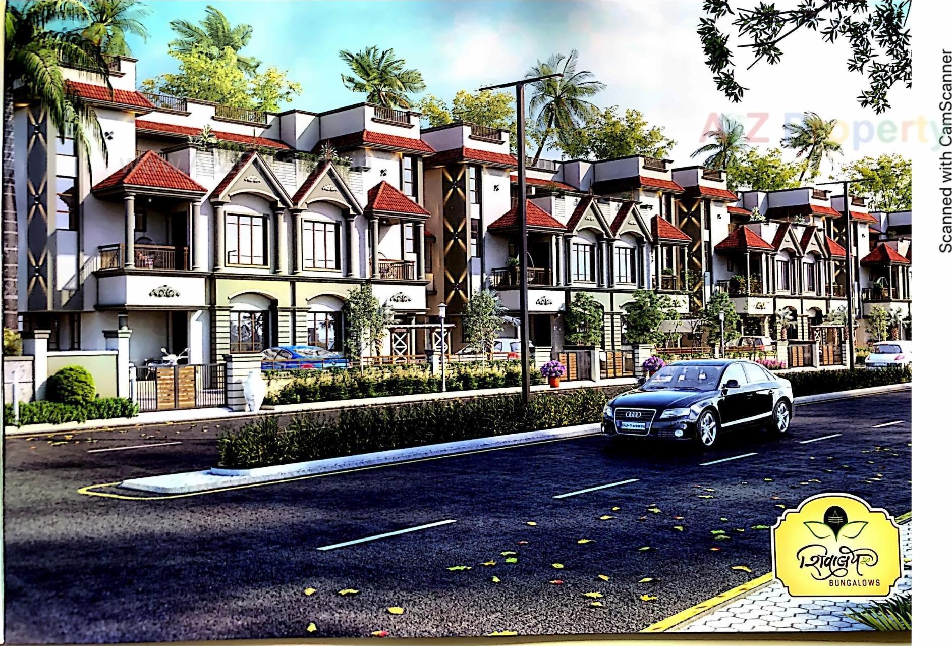 3D Elevation of real estate project Shivalay Bunglows located at Dahegam, Gandhinagar, Gujarat