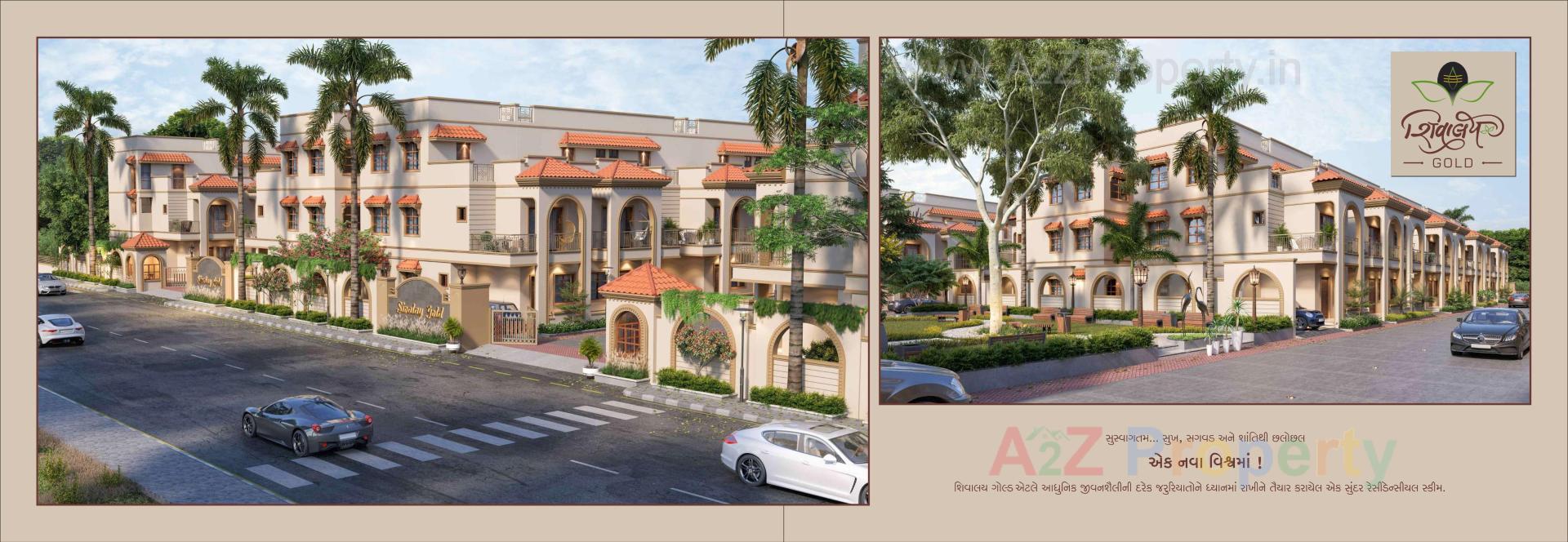 3D Elevation of real estate project Shivalay Gold located at Dehgam, Gandhinagar, Gujarat