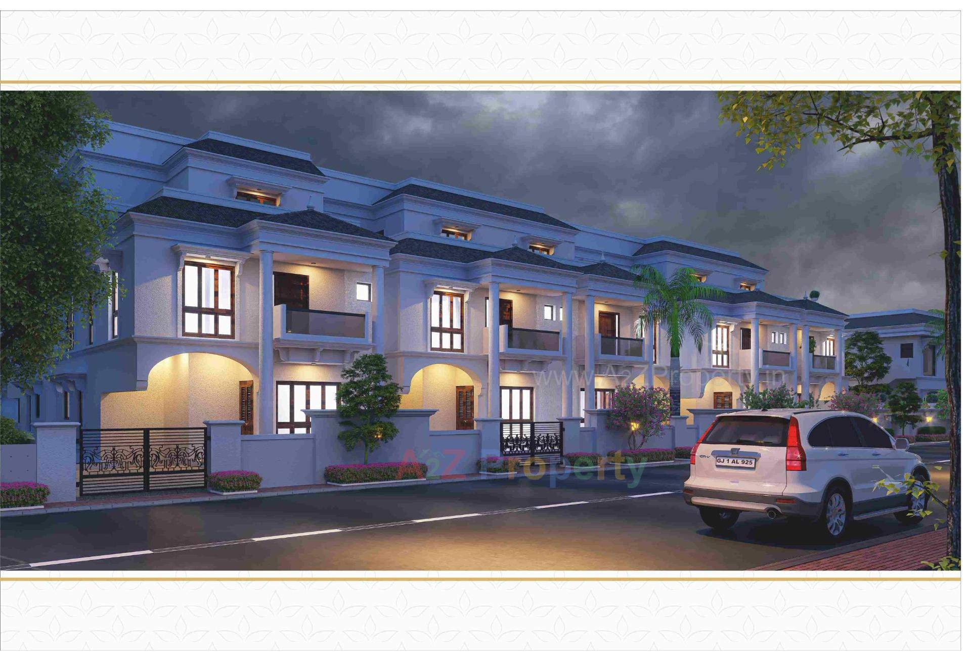 3D Elevation of real estate project Shivalay White House located at Dahegam, Gandhinagar, Gujarat