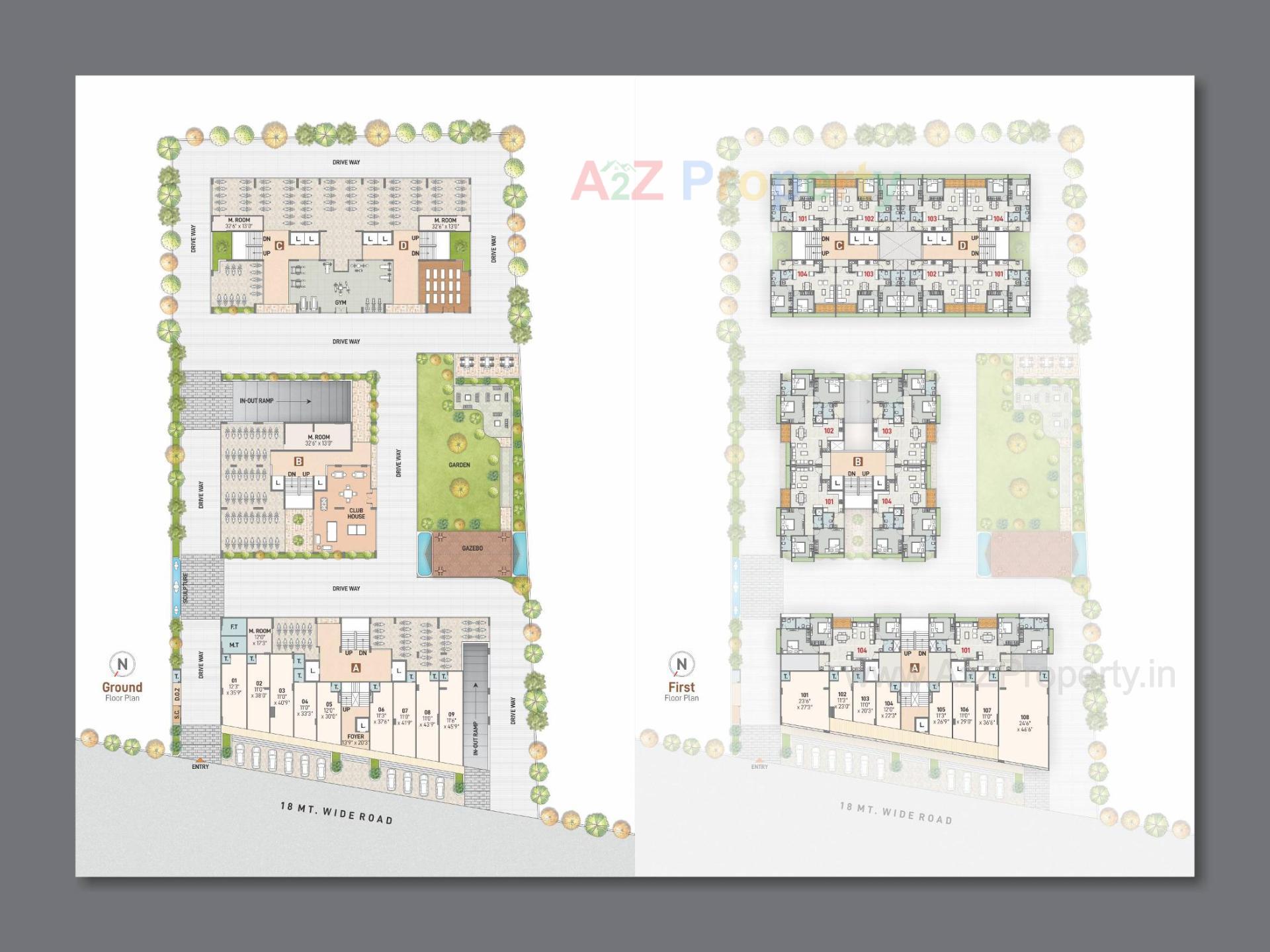 Layout of real estate project Shivansh located at Vasana-hadmatiya, Gandhinagar, Gujarat