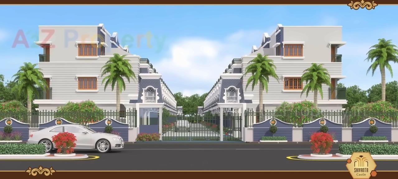 3D Elevation of real estate project Shivanta Castle located at Raisan, Gandhinagar, Gujarat