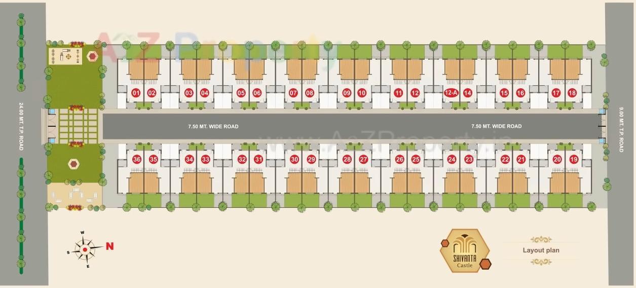 Layout of real estate project Shivanta Castle located at Raisan, Gandhinagar, Gujarat