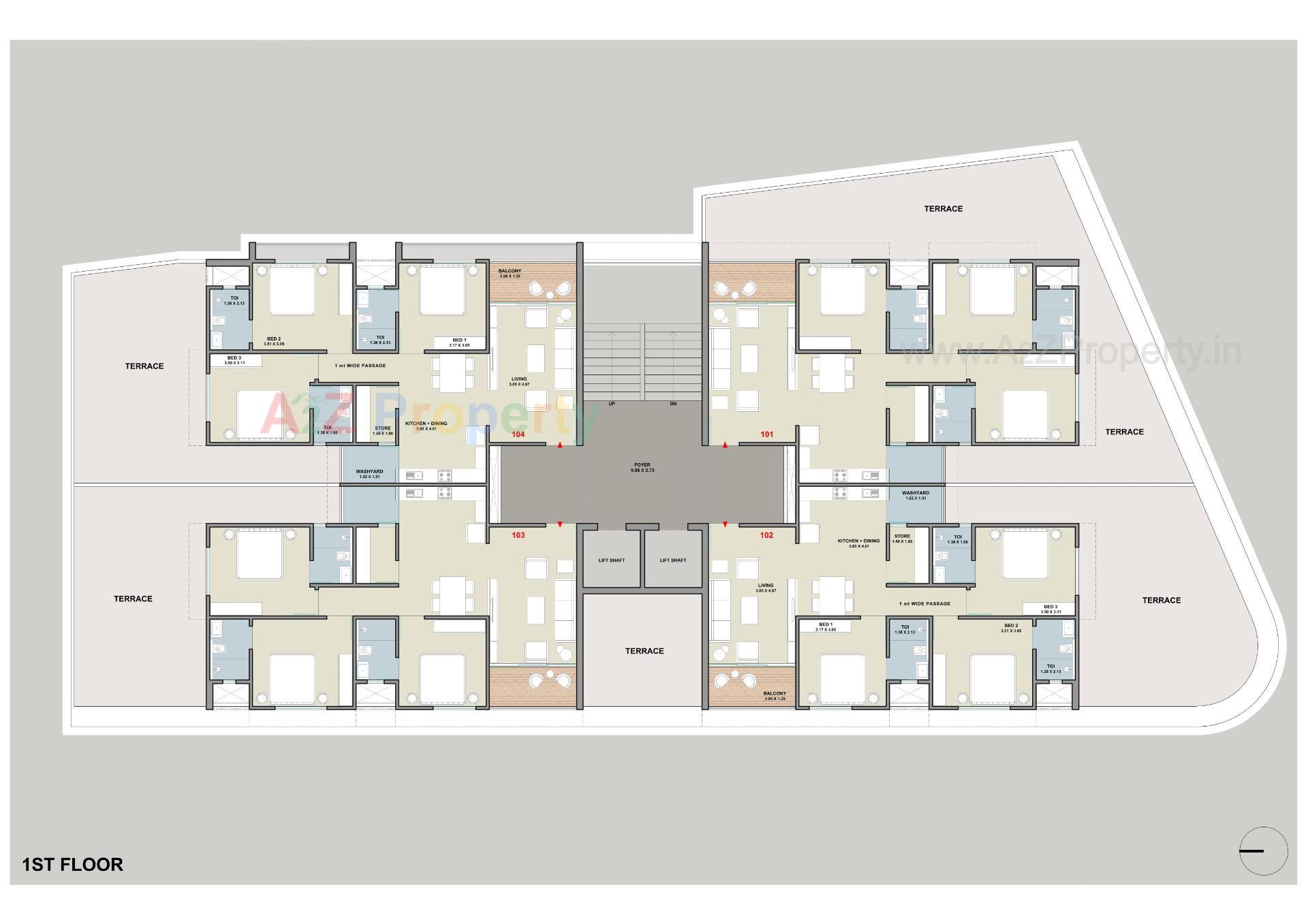 Layout of real estate project Shivashish Sixty located at Uvarsad, Gandhinagar, Gujarat