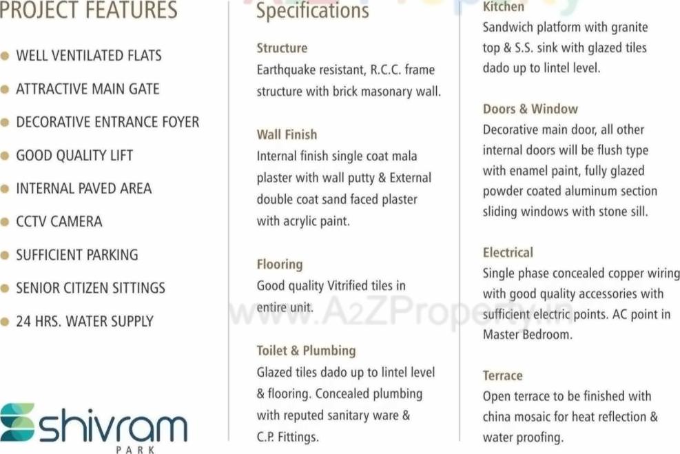 Amenities of Shivram Park