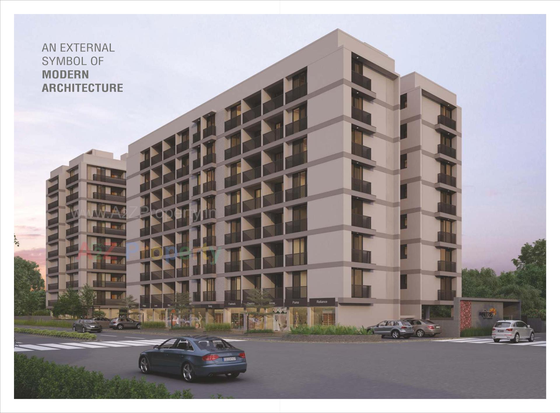 3D Elevation of real estate project Shlok Paradise located at Pethapur, Gandhinagar, Gujarat