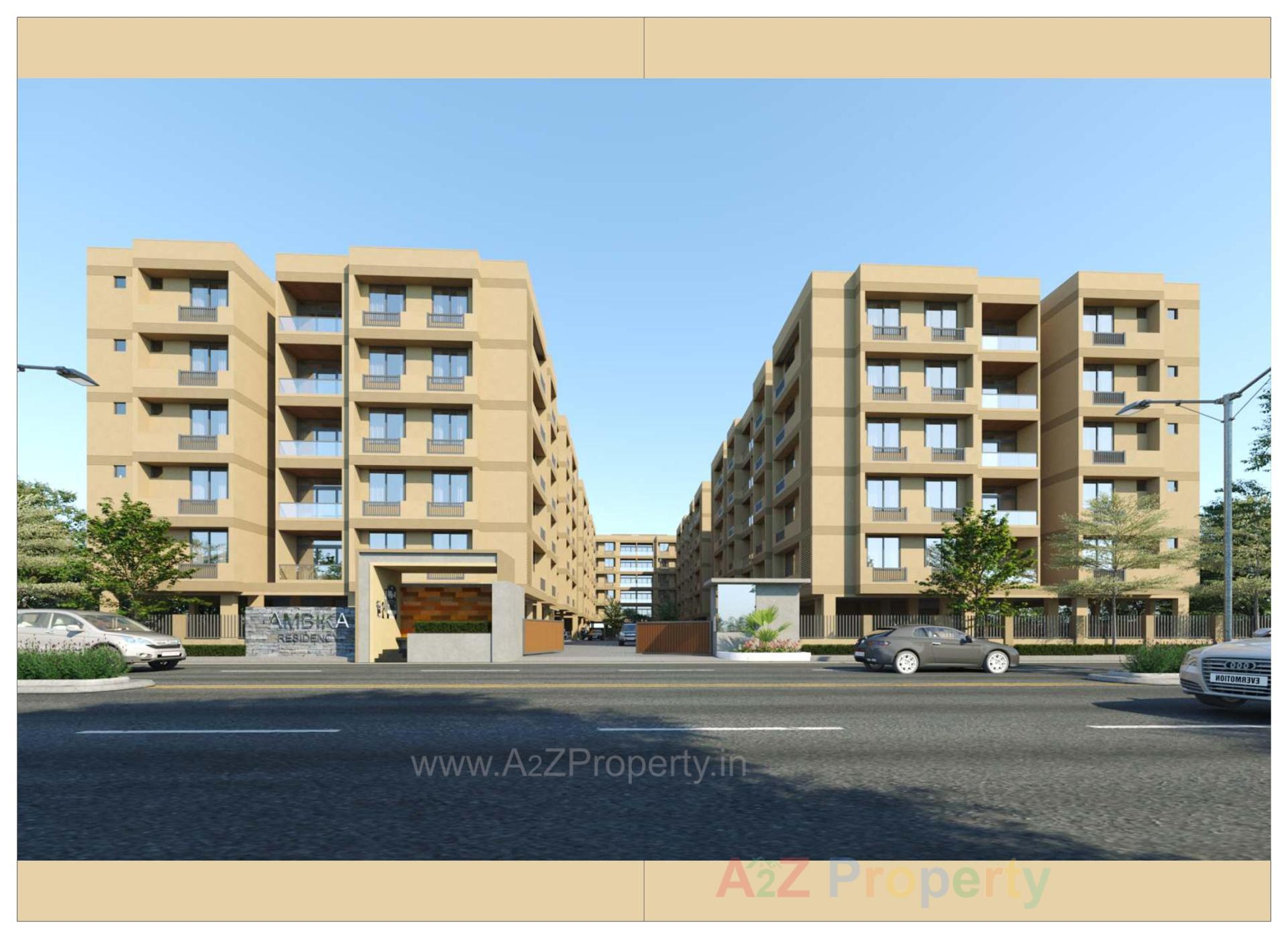 3D Elevation of real estate project Shree Ambica Residency located at Vavol, Gandhinagar, Gujarat