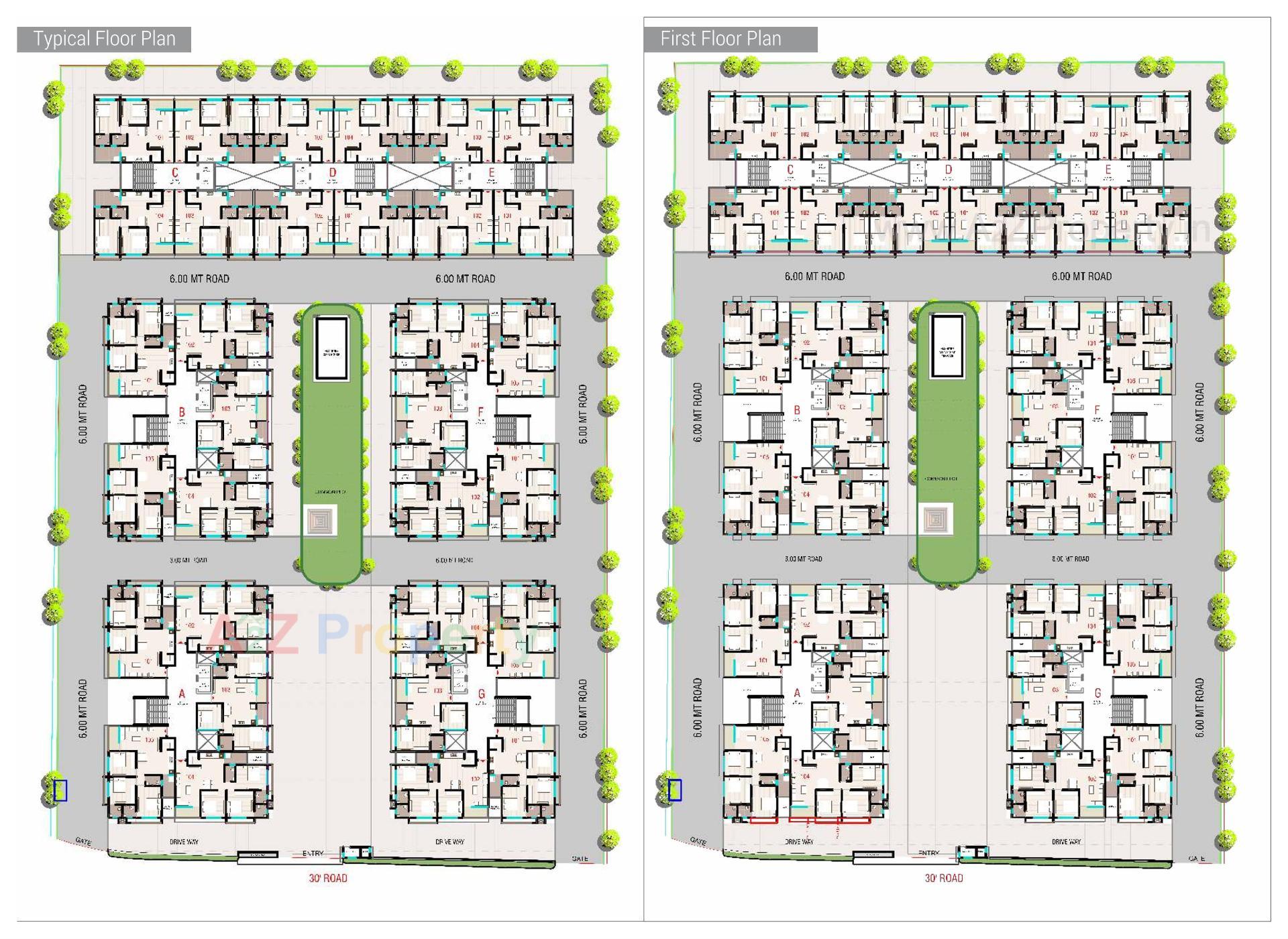 Layout of real estate project Shree Ambica Residency located at Vavol, Gandhinagar, Gujarat
