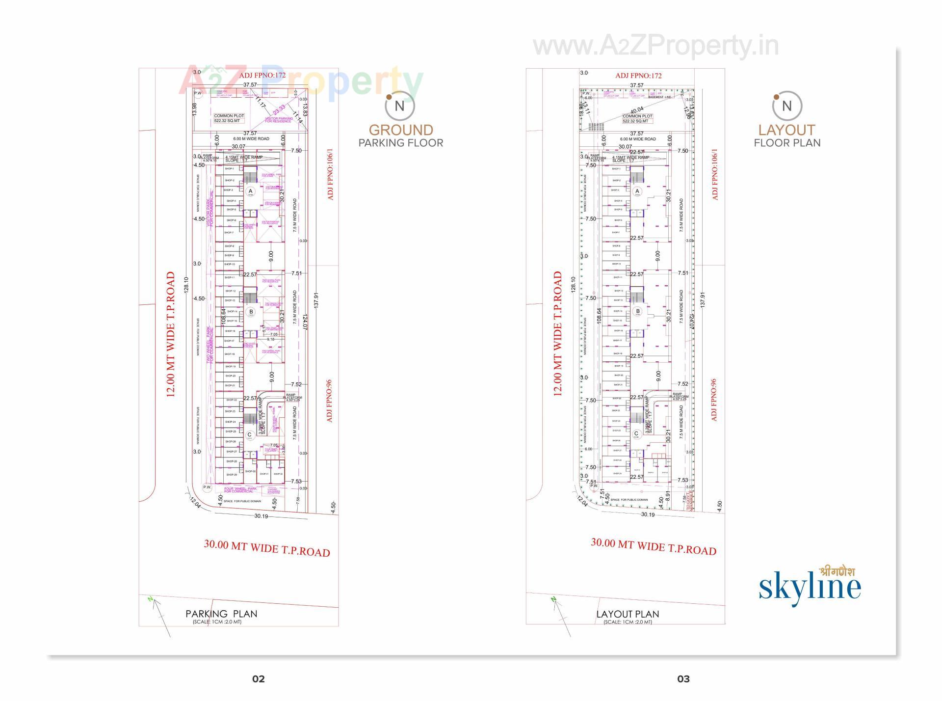 Layout of real estate project Shree Ganesh Skyline located at Koba, Gandhinagar, Gujarat