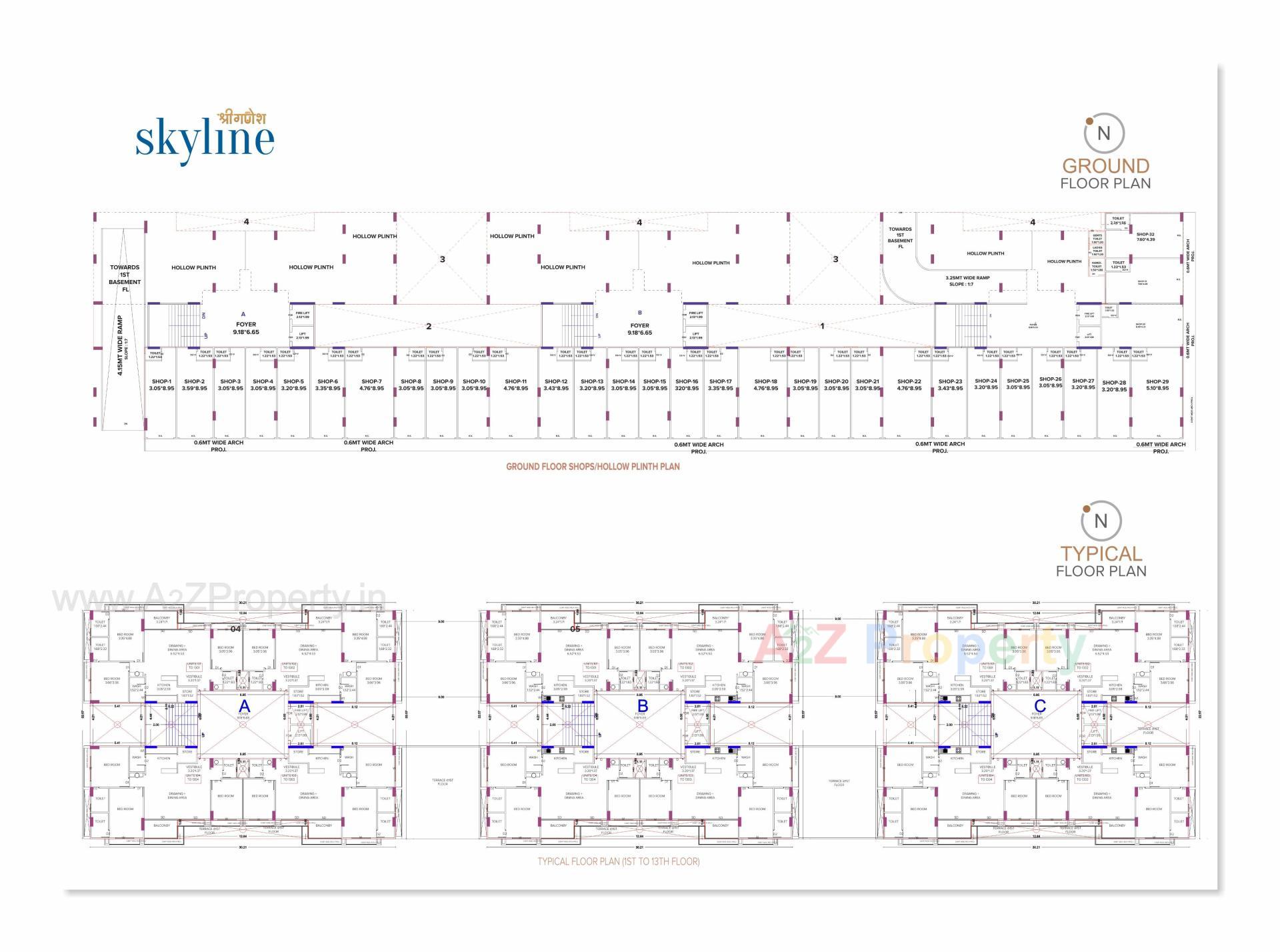 Layout of real estate project Shree Ganesh Skyline located at Koba, Gandhinagar, Gujarat