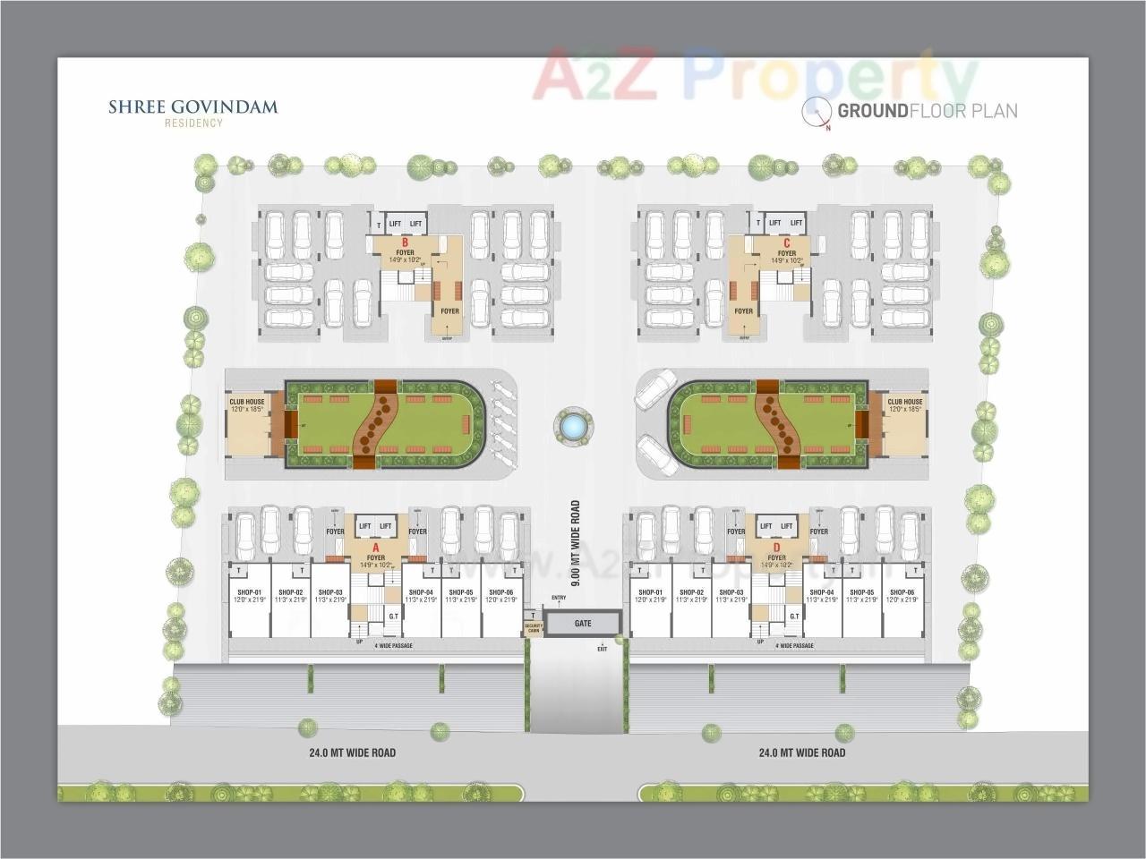 Layout of real estate project Shree Govindam Residency located at Raysan, Gandhinagar, Gujarat