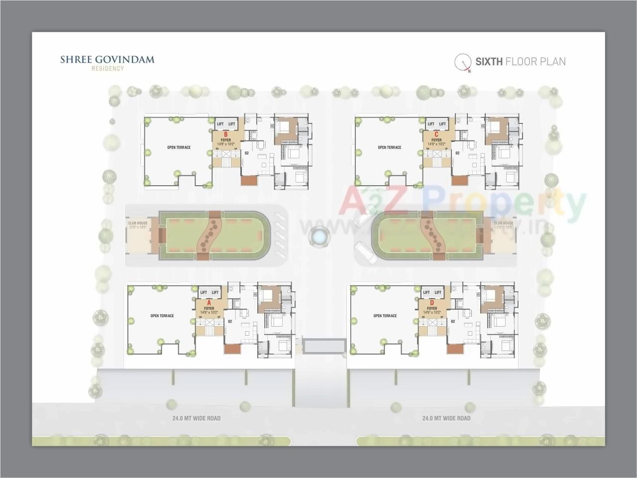 Layout of real estate project Shree Govindam Residency located at Raysan, Gandhinagar, Gujarat