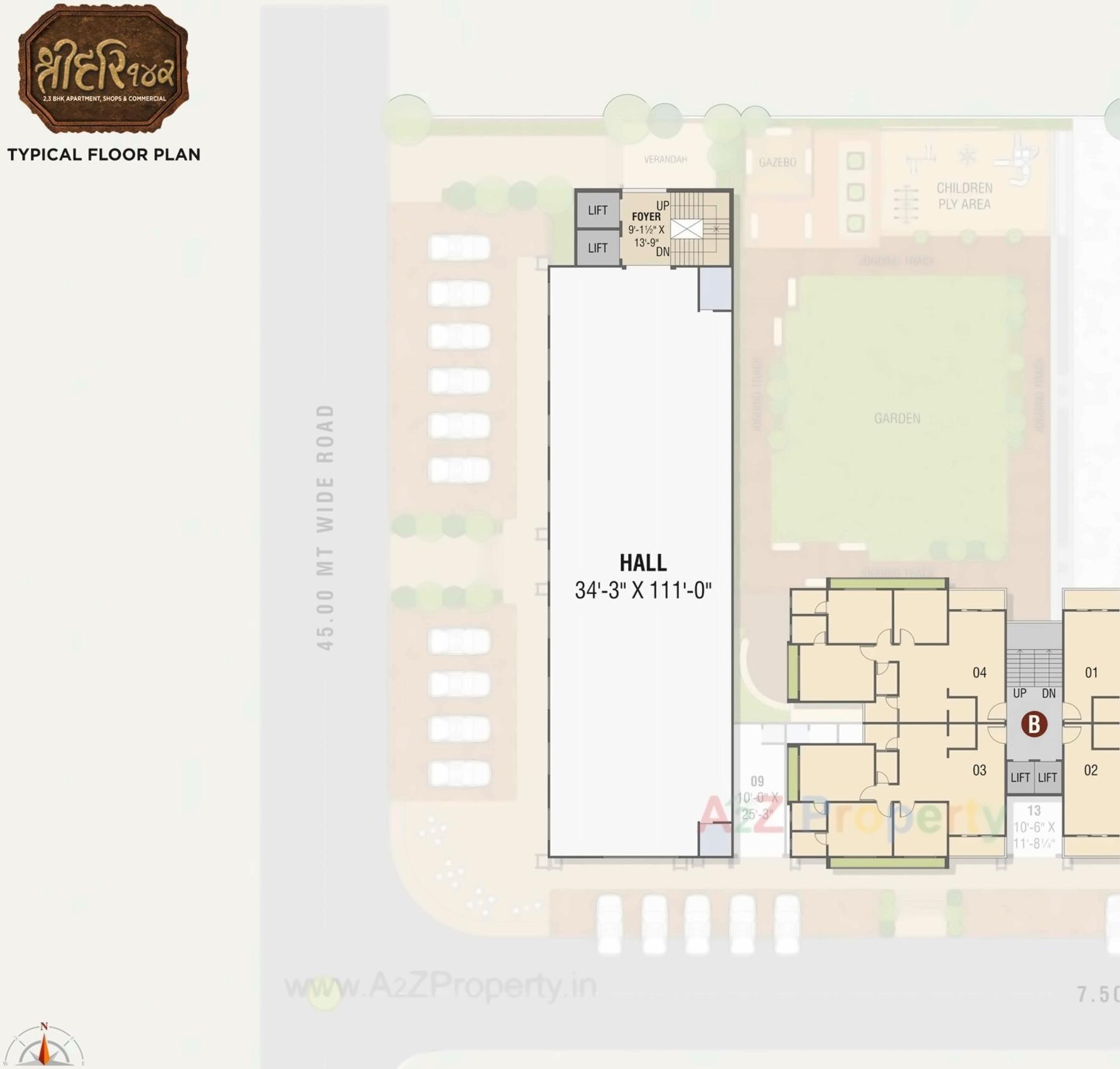 Layout of real estate project Shree Hari located at Gandhinagar, Gandhinagar, Gujarat