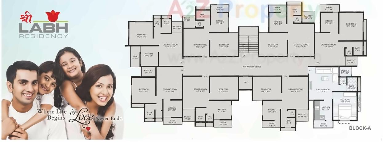 Layout of real estate project Shree Labh Residency located at Pethapur, Gandhinagar, Gujarat
