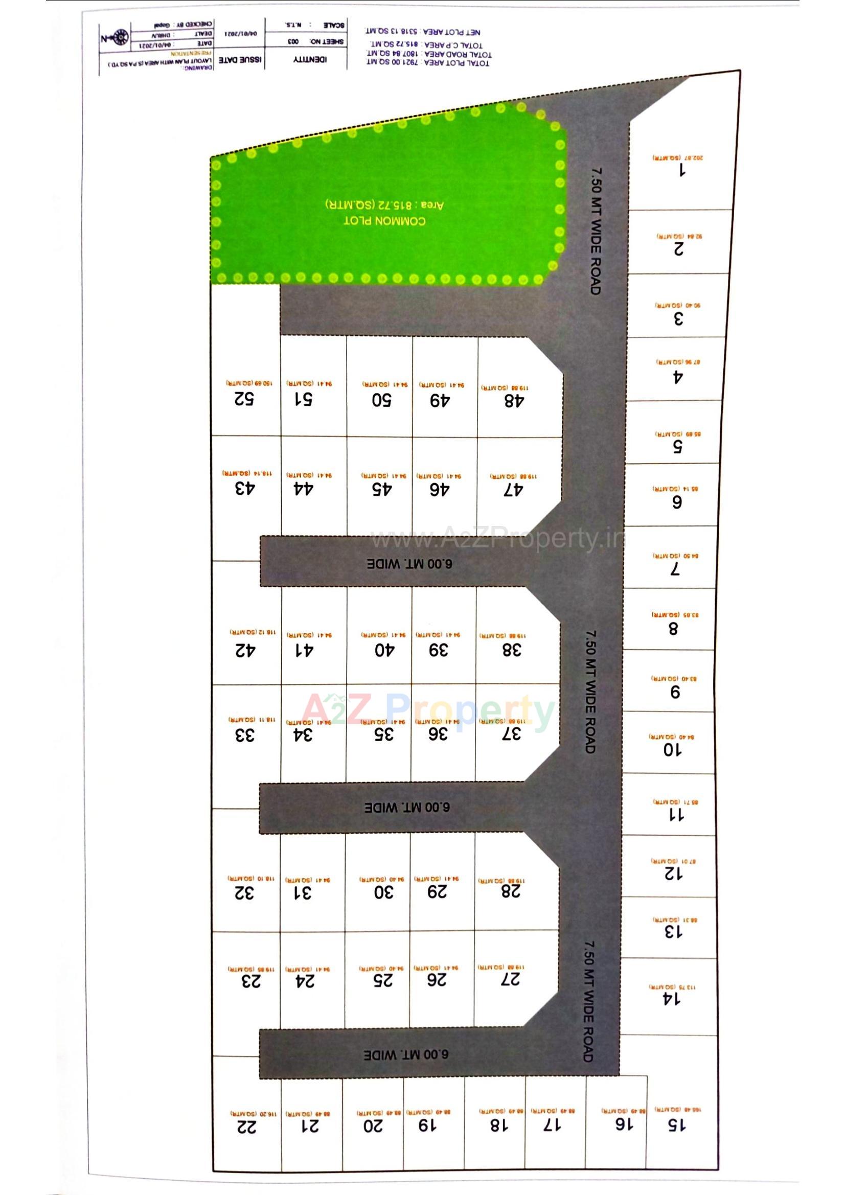 Layout of real estate project Shree Mahi Villa located at Kudasan, Gandhinagar, Gujarat