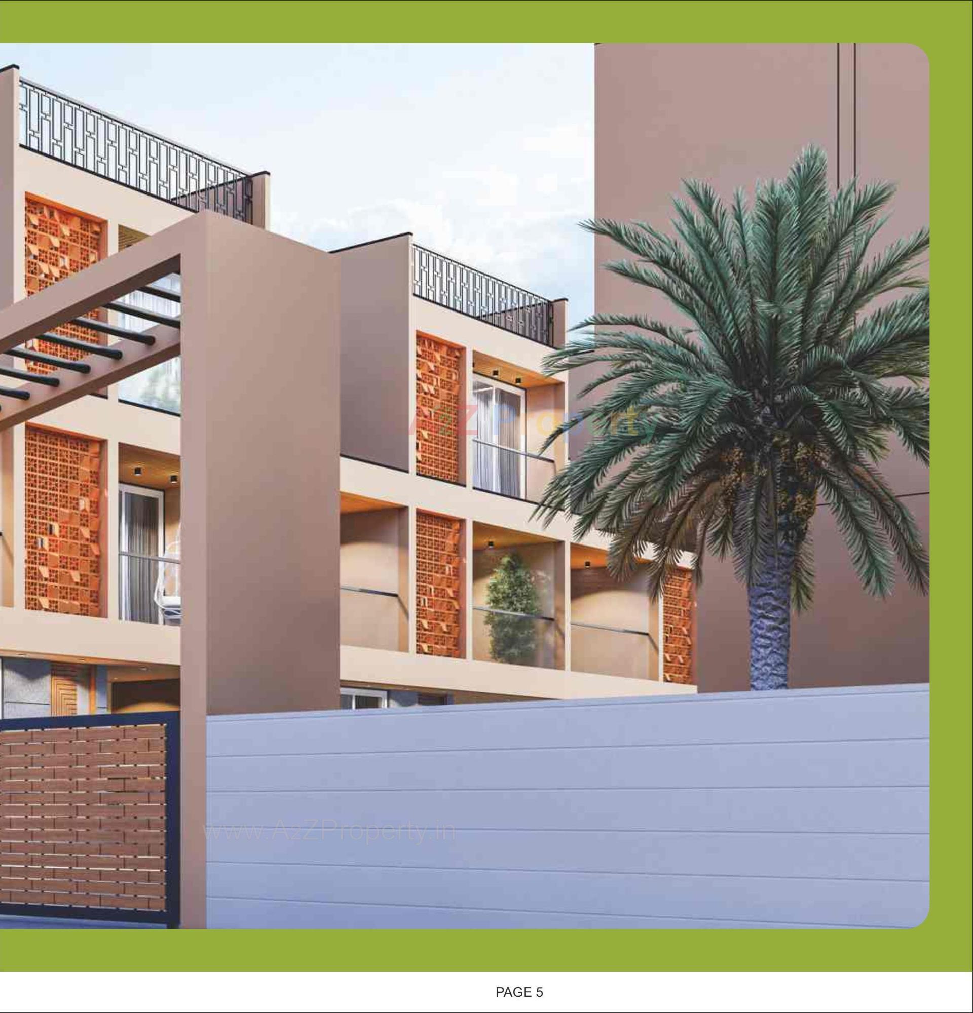 3D Elevation of real estate project Shree Narayan Villa located at Raysan, Gandhinagar, Gujarat