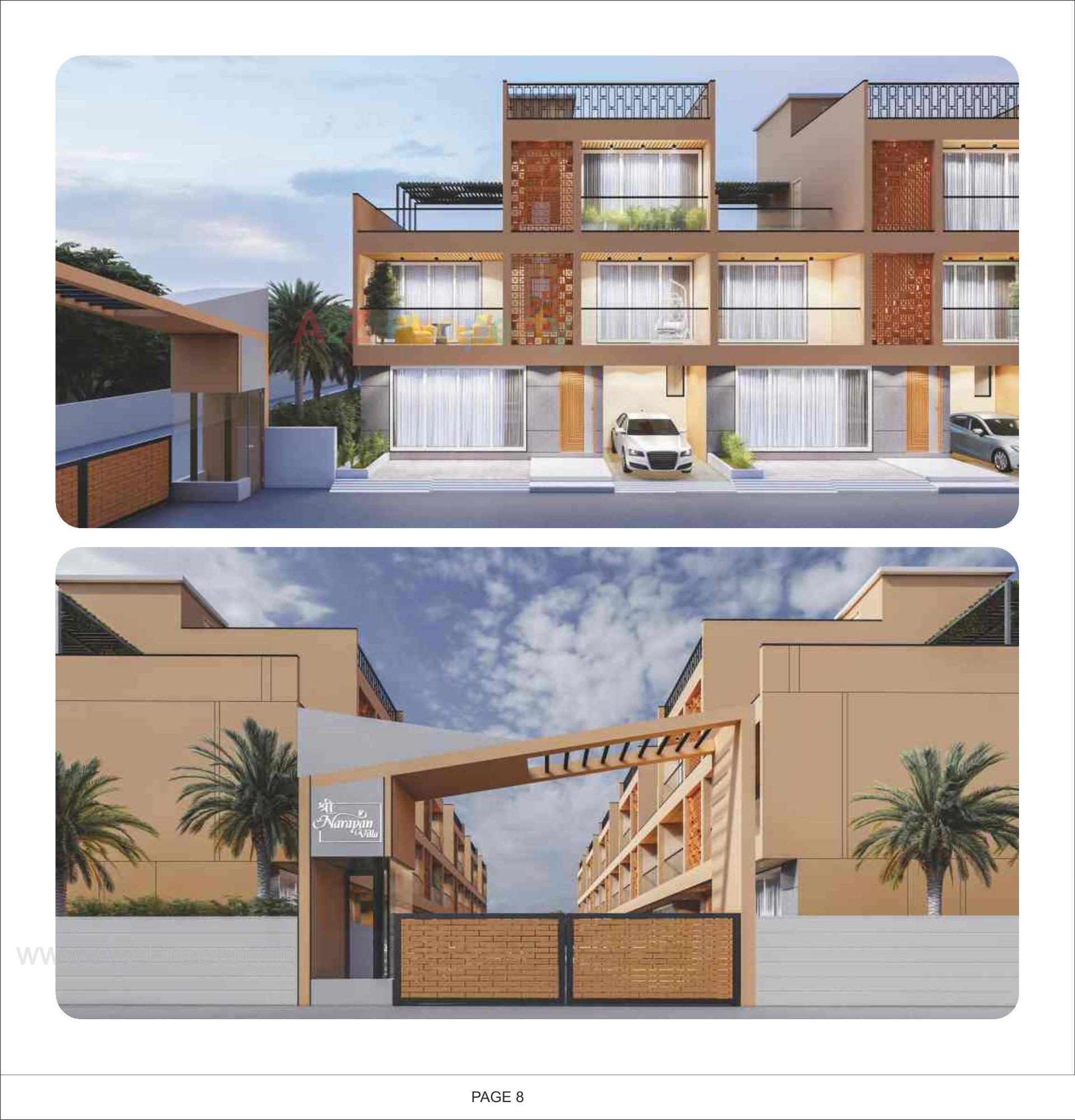 3D Elevation of real estate project Shree Narayan Villa located at Raysan, Gandhinagar, Gujarat