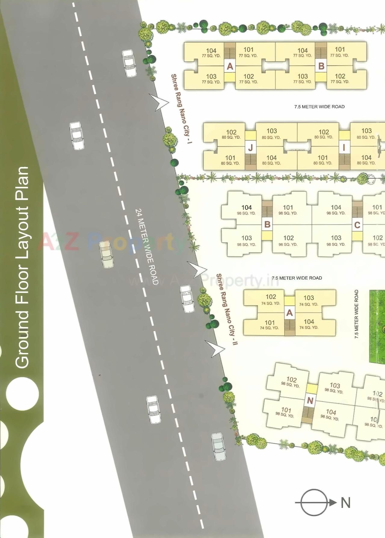 Layout of real estate project Shree Rang Nano City located at Sargasan, Gandhinagar, Gujarat