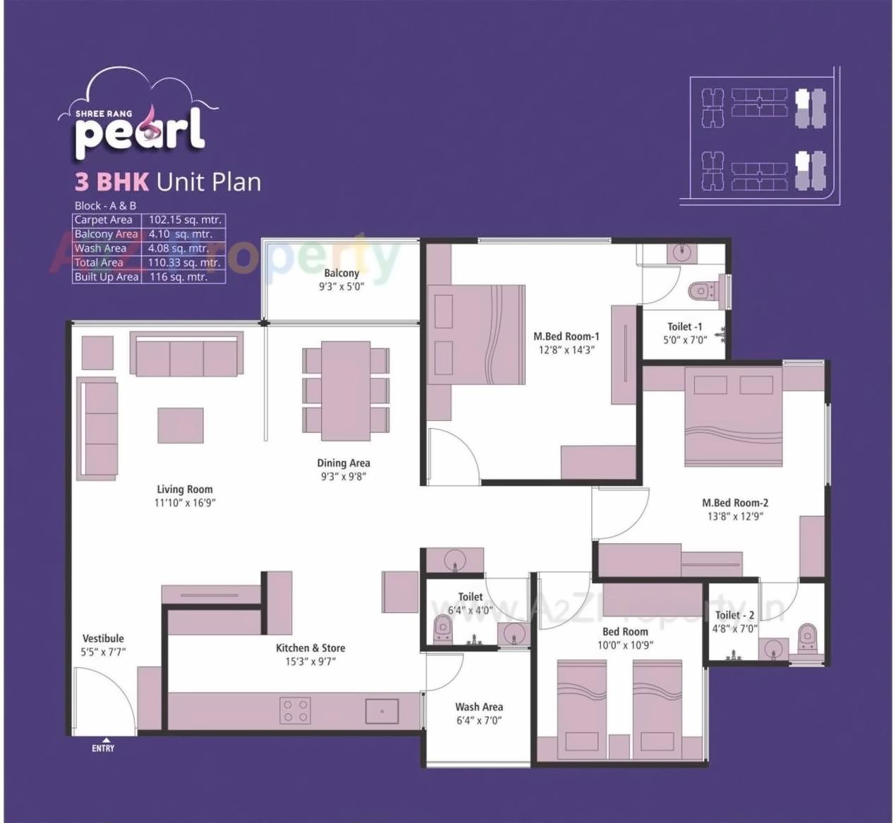 Layout of real estate project Shree Rang Pearl located at Gandhinagar, Gandhinagar, Gujarat