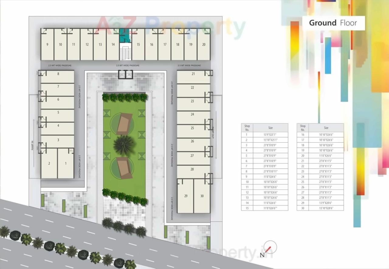 Layout of real estate project Shree Rang Plaza located at Randesan, Gandhinagar, Gujarat