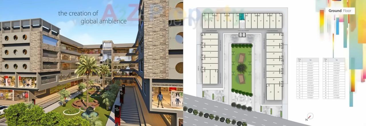 3D Elevation of real estate project Shree Rang Plaza located at Randesan, Gandhinagar, Gujarat