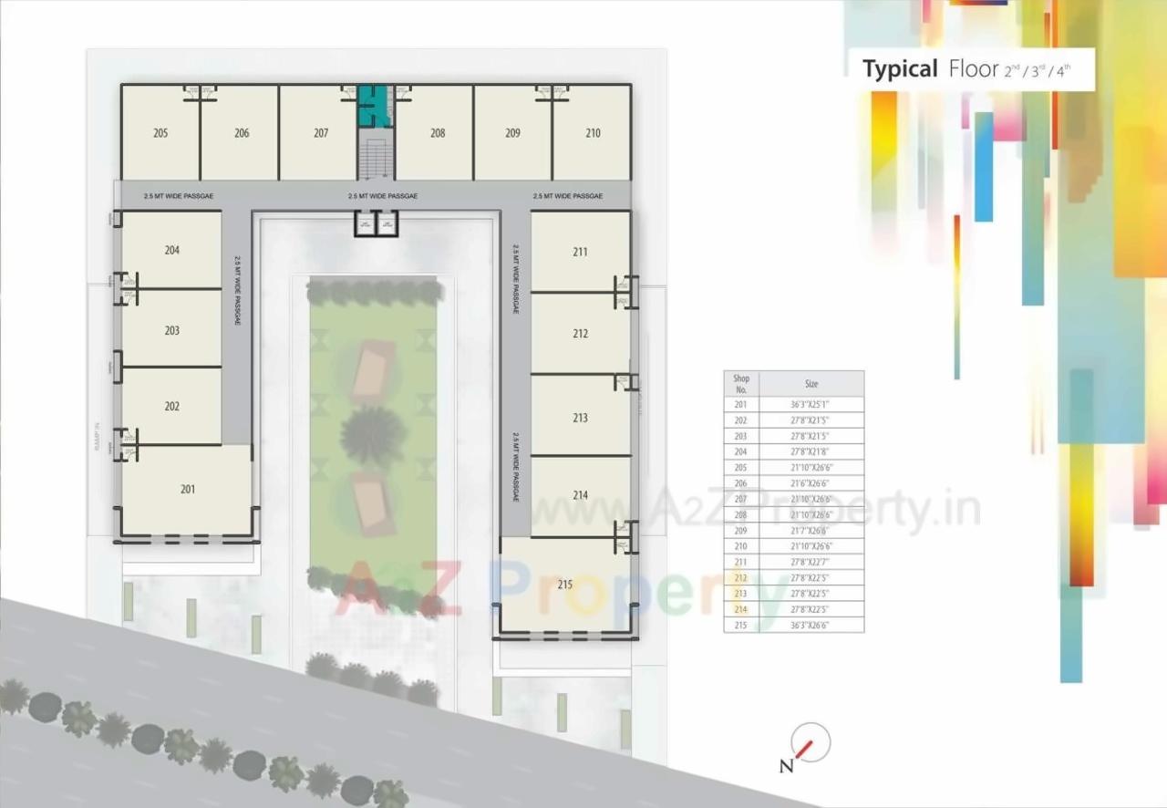 Layout of real estate project Shree Rang Plaza located at Randesan, Gandhinagar, Gujarat