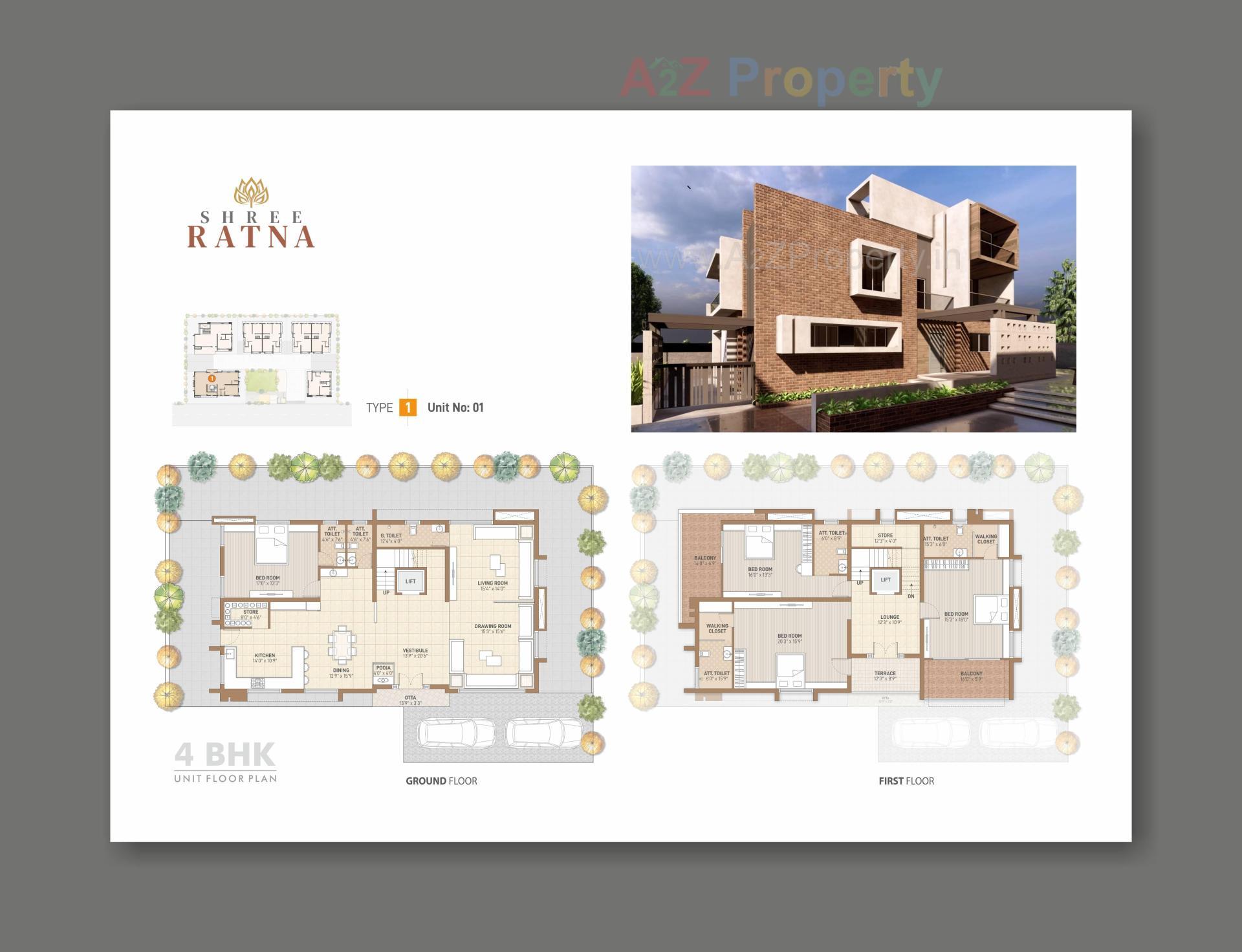 Layout of real estate project Shree Ratna located at Raysan, Gandhinagar, Gujarat
