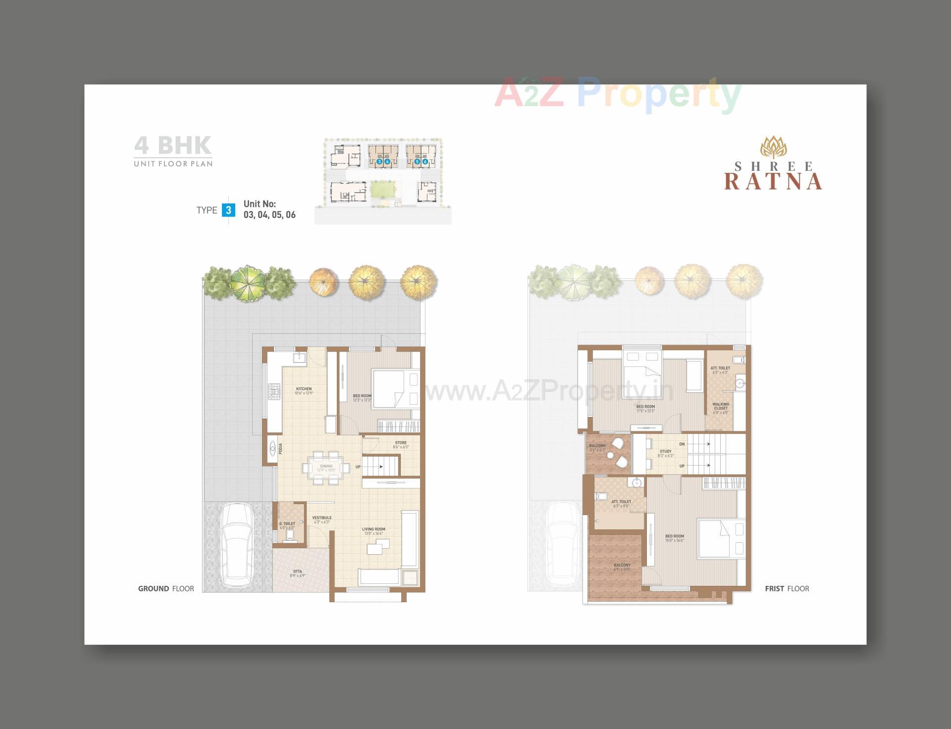 Layout of real estate project Shree Ratna located at Raysan, Gandhinagar, Gujarat